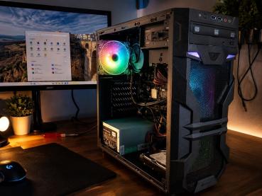 Preview: Gamer PC Komplett-Set AMD 4100 4x 3,8 Ghz Geforce GT730 8GB 1TB Gaming Win10