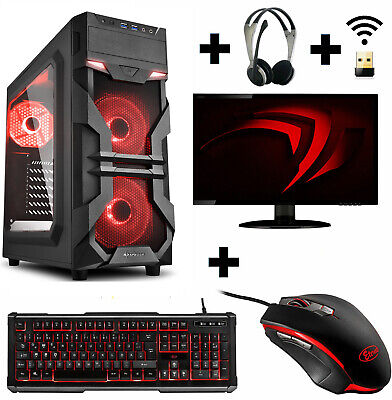 Gamer PC Komplett-Set AMD 4100 4x 3,8 Ghz Geforce GT730 8GB 1TB Gaming Win10